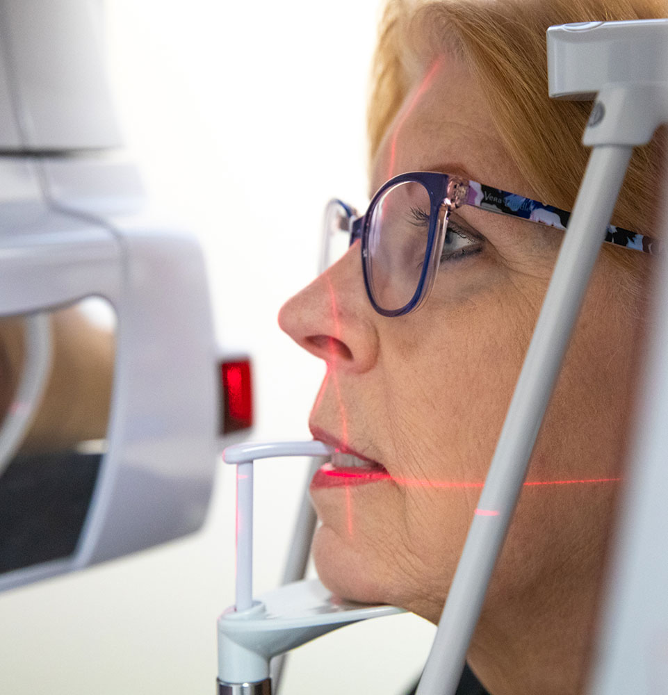 Patient in the middle of a dental x-ray